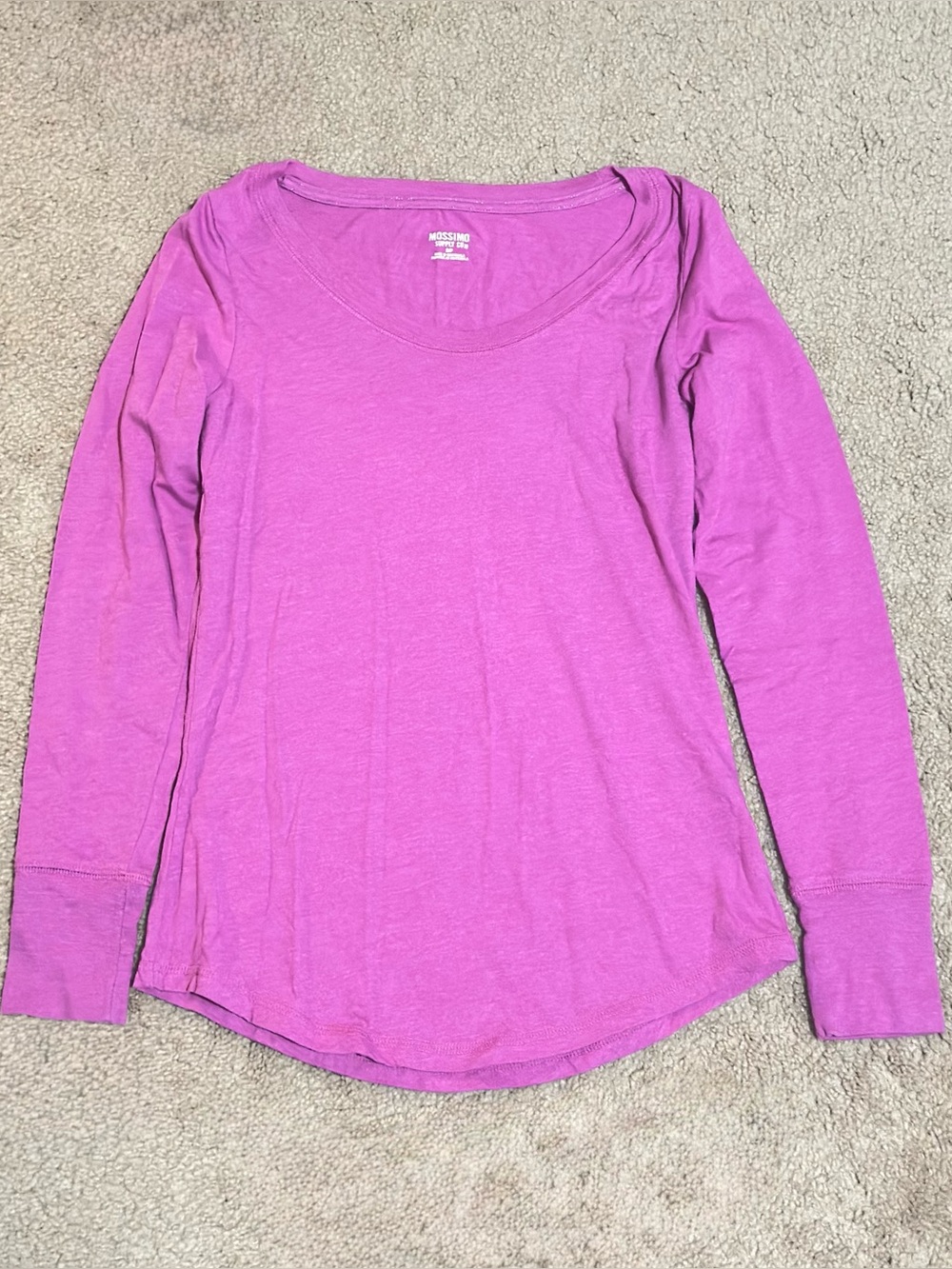 Mossimo Supply Co Women's Long-Sleeve Scoop Neck Top Pink/Purple SIZE S